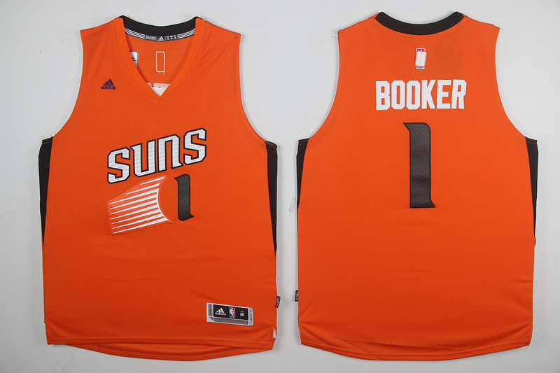 2017 NBA Phoenix Suns #1 Devin Booker Orange Jerseys->phoenix suns->NBA Jersey